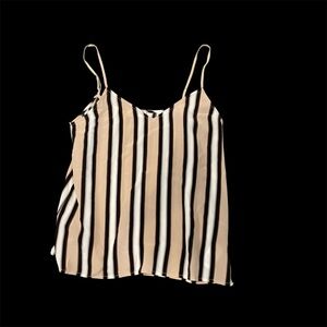 Equipment 100% Silk Top Size Small Spaghetti Strap Vertical Stripes
